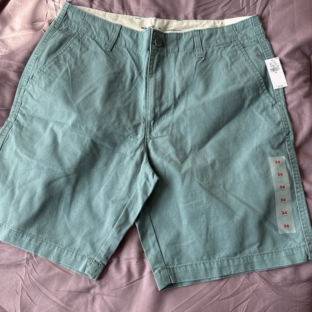 Old Navy Men's Sea Green Flat Front Shorts